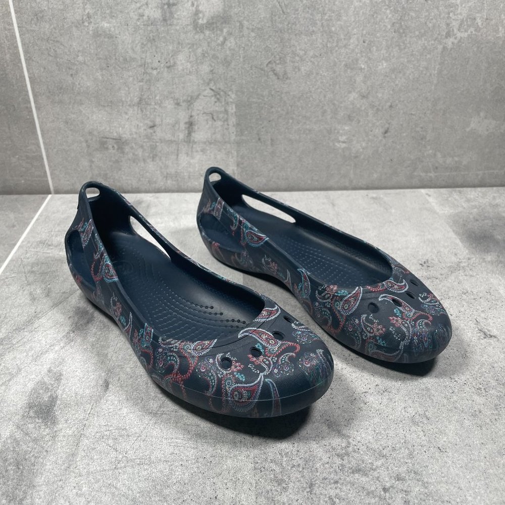Crocs Kadee Florals Women's Flats 206207 Paisley/Floral/Navy Size 7